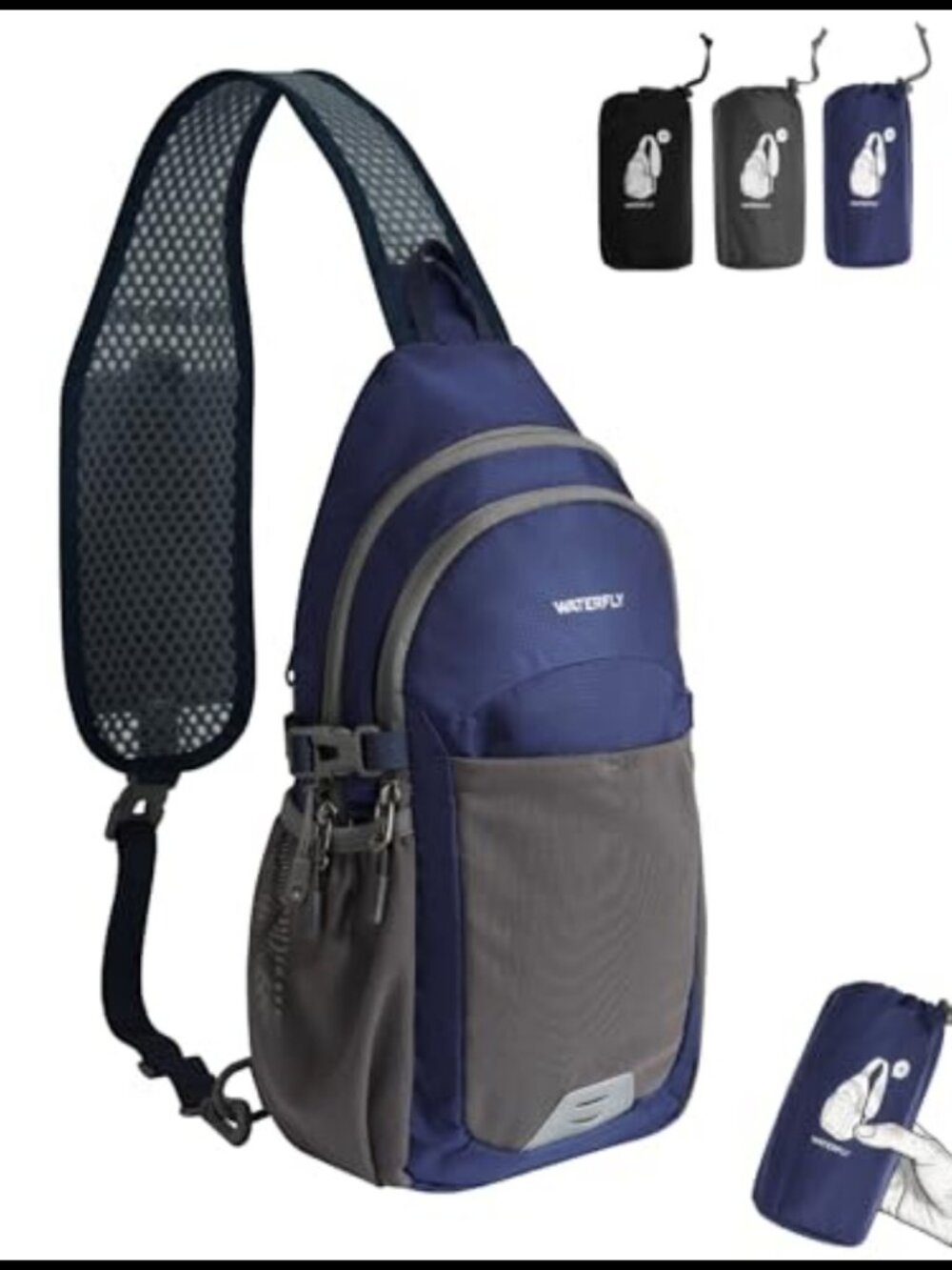 Packable Sling Bag RFID Travel Crossbody Backpack Nylon Water Resistant